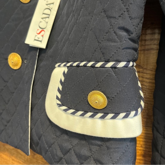 Vintage Escada by Margaretha Ley Quilted Blazer NWT! 100% Silk Made In Italy - Picture 4 of 10